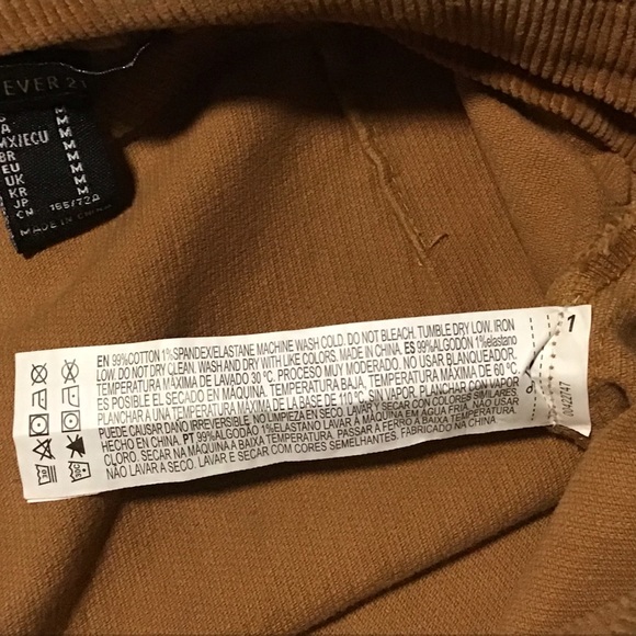 Forever 21 Women’s Brown Tan Corduroy Mini Skirt Stretch Zipper Fall Sz Medium - Picture 4 of 7